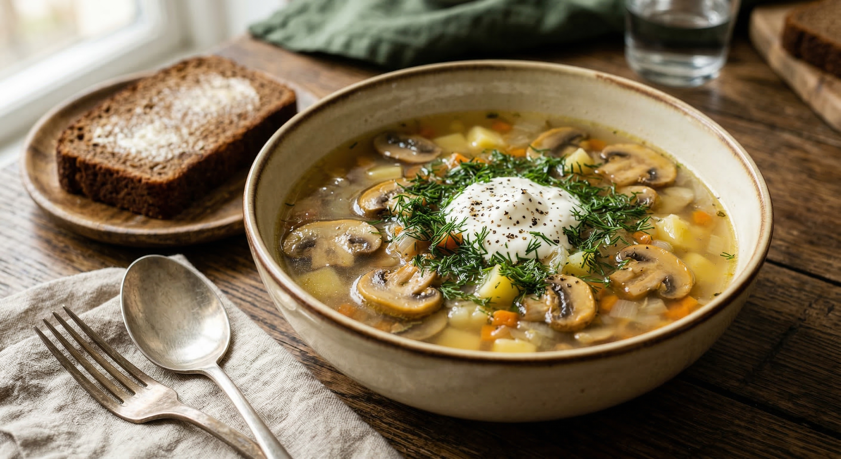 Грибной суп из шампиньонов