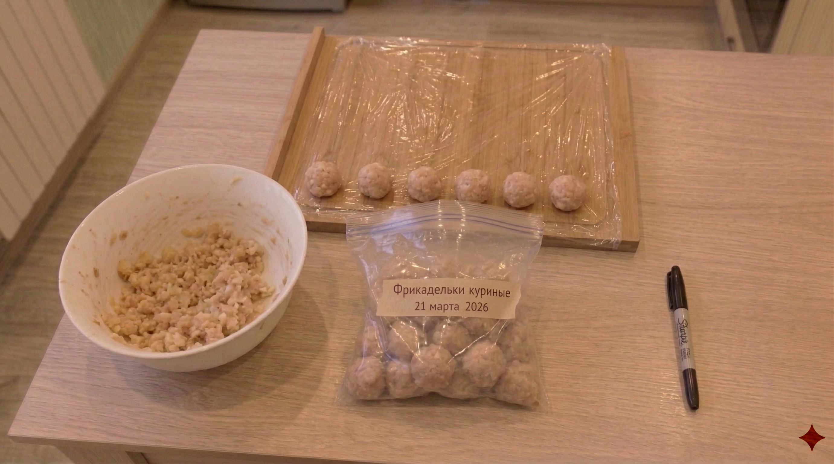 Куриные фрикадельки для заморозки