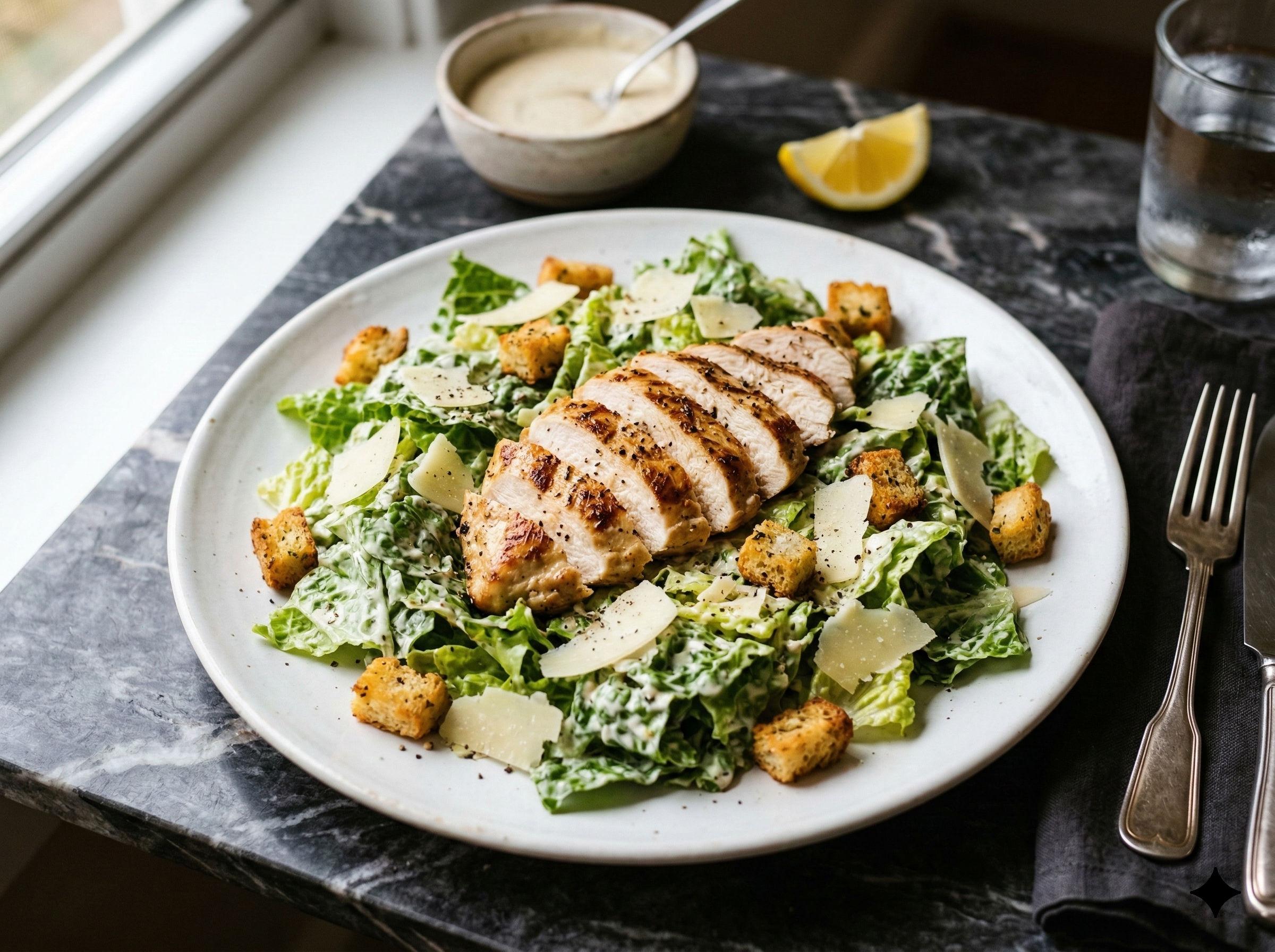 Салат Цезарь с курицей