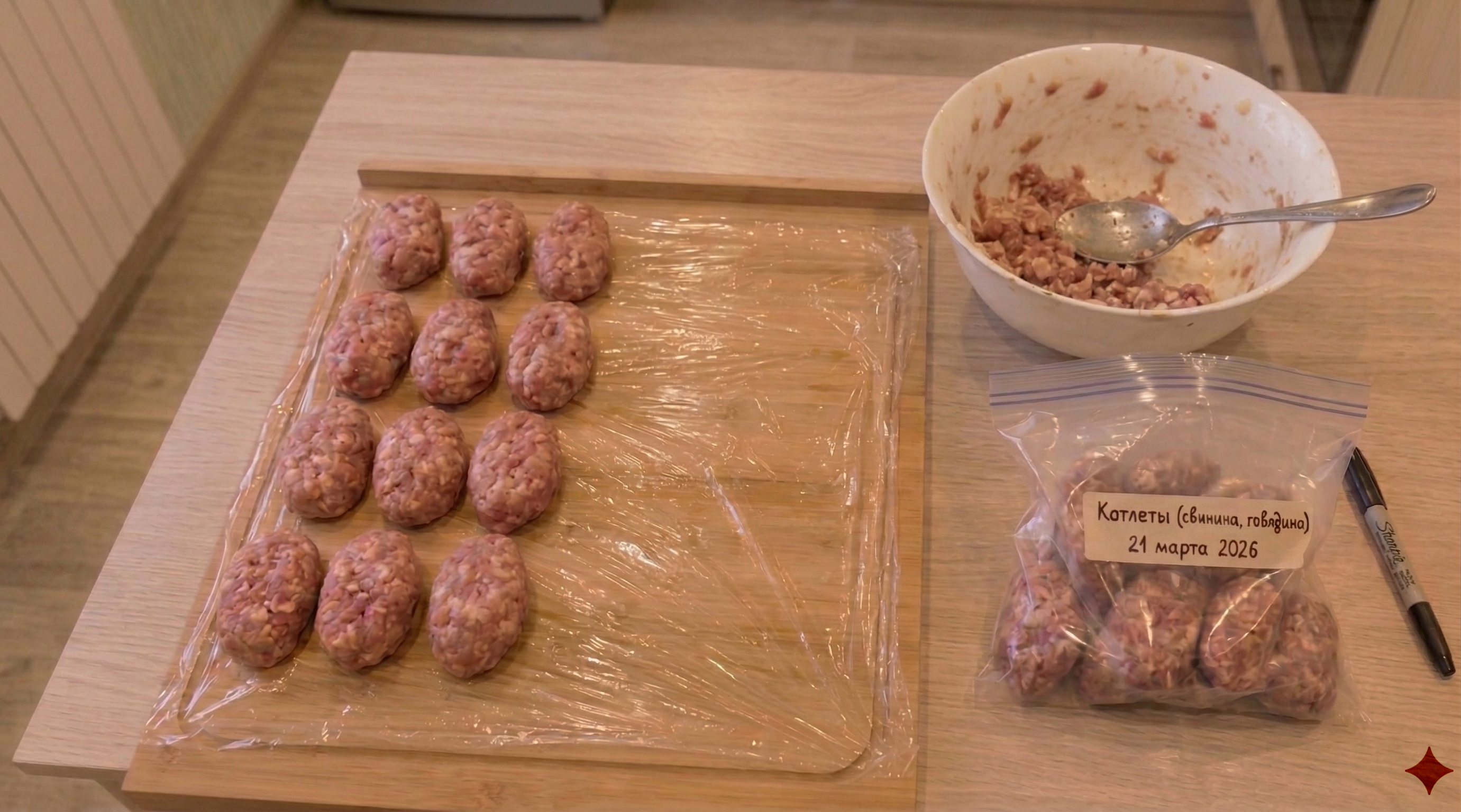 Котлеты для заморозки (свинина + говядина)