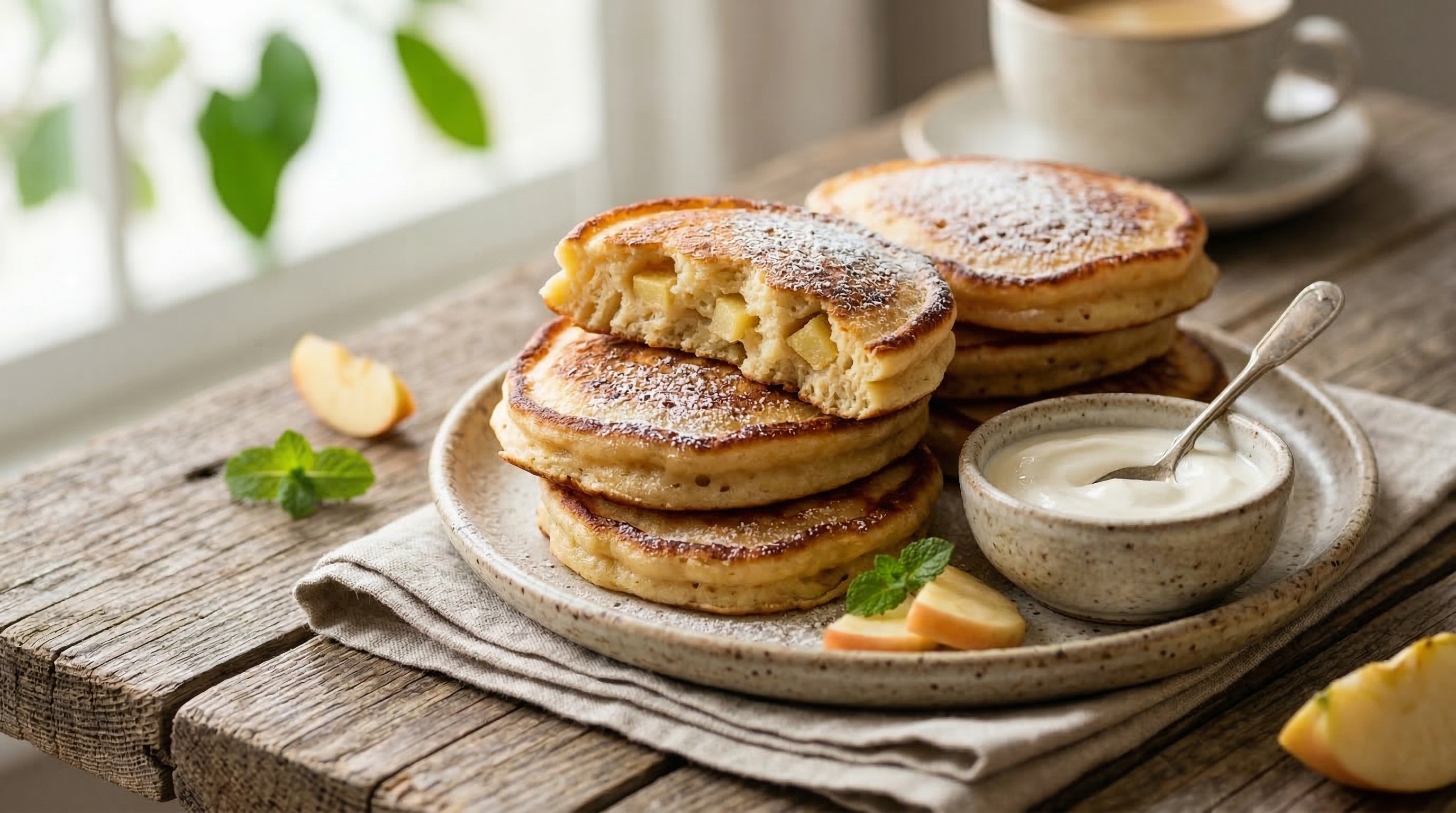 Оладьи с яблоками