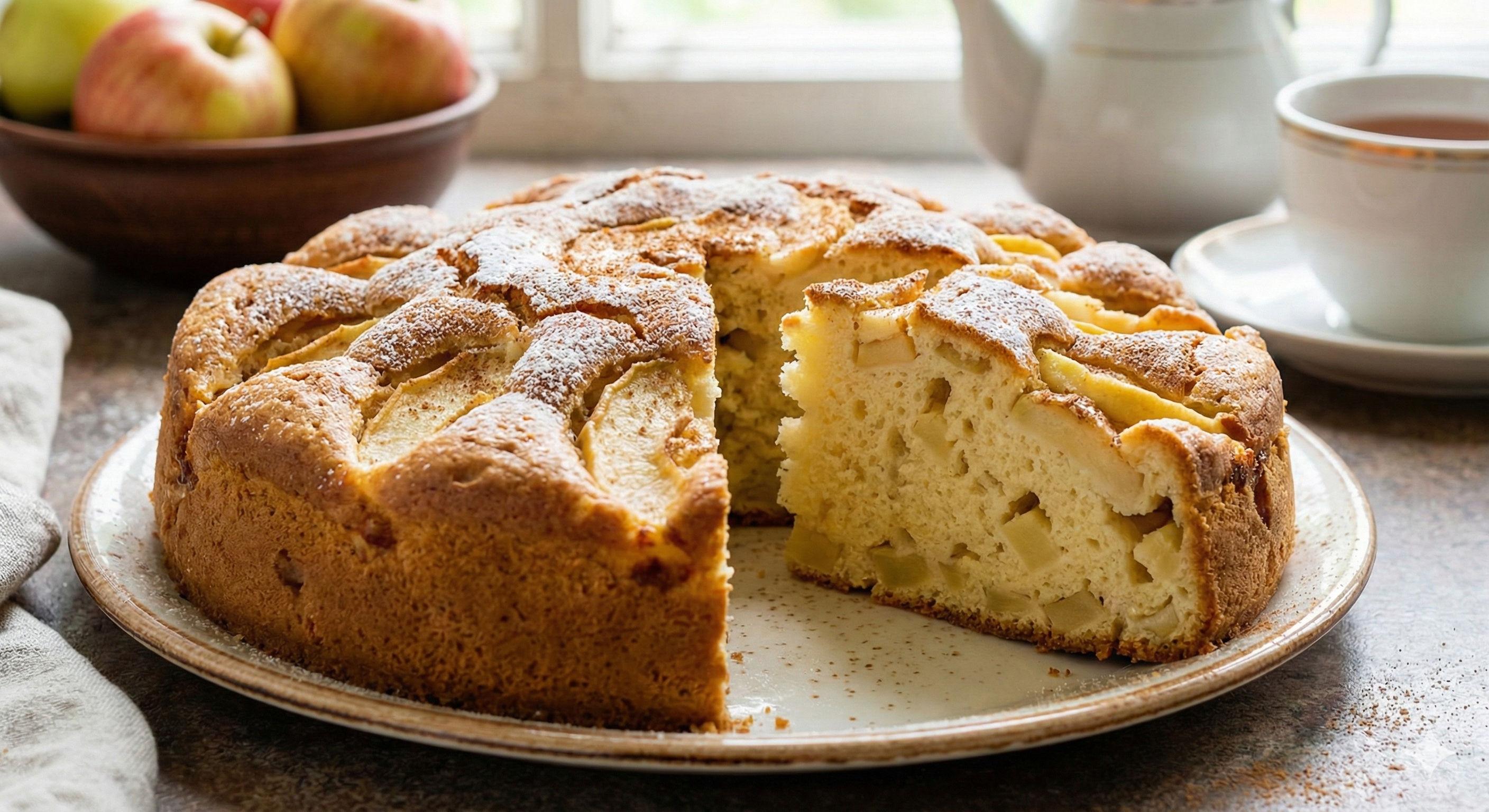 Классическая шарлотка с яблоками